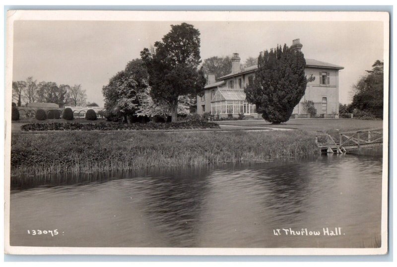 c1910's Thurlow Hall Building Lake Side Suffolk England RPPC Photo Postcard