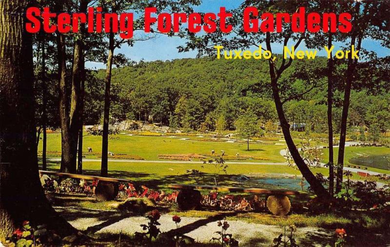 Tuxedo New York birds eye view Sterling Forest Gardens vintage pc Y13787