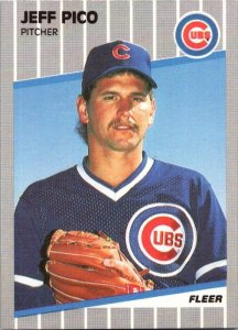 1989 Fleer Baseball Card Jeff Pico Chicago Cubs sk10632