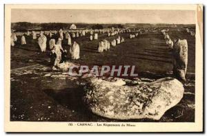 Old Postcard Dolmen Menhir Carnac Menec alignments