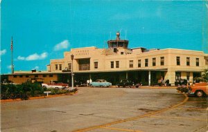 Postcard 1950s Florida Jacksonville Imeson airport interior autos Teich 23-11930