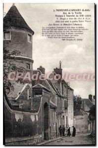 Old Postcard Montfort L'Amaury (S and O) Rue de la Treille House of the XVI c...