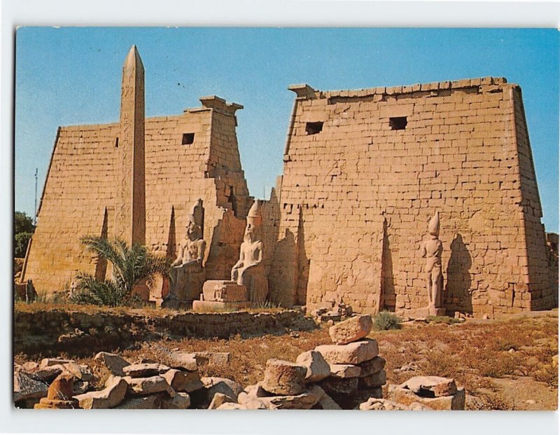 Postcard Great Pylon and Obelisk of Ramses II, Luxor Temple, Luxor, Egypt