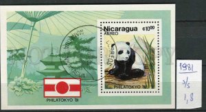 266236 NICARAGUA 1981 year used S/S Panda BEAR