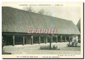 Old Postcard Paris Le Jardin du congo Belgian Pavilion Transport Internationa...