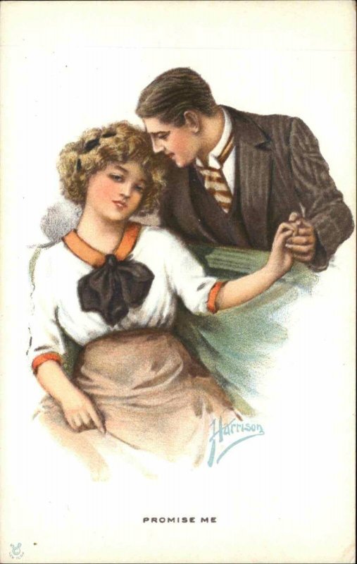 Romance Beautiful Woman Handsome Man HARRISON Promise Me Postcard