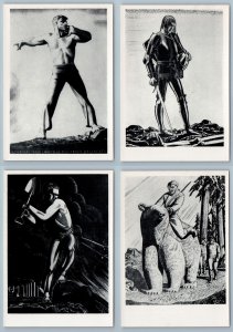 ROCKWELL KENT USA Alaska Propaganda MOBY DICK Eskimo 1963 SET 16 Postcards