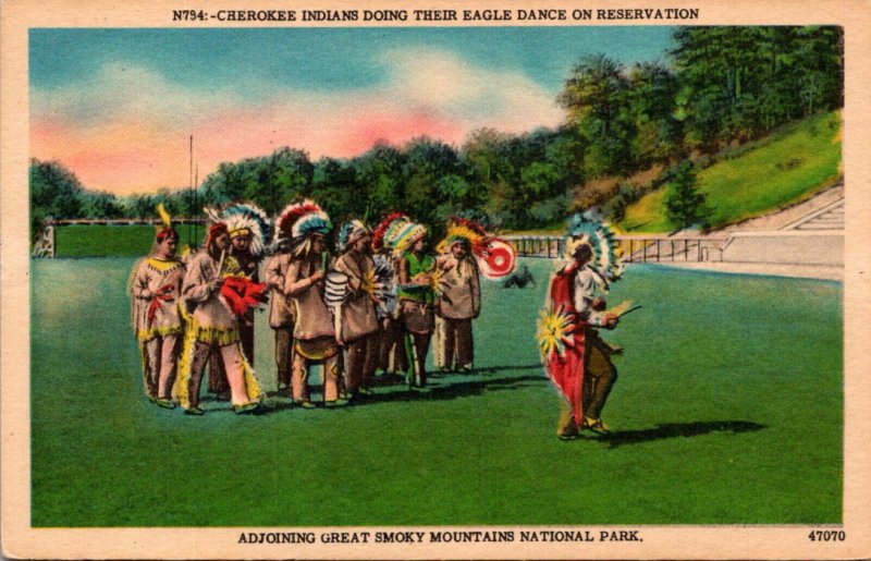 Cherokee Indians Doing Eagle Dance Cherokee Indian Reservation Great Smoky Mo...