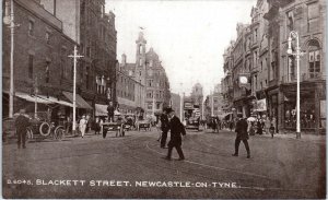 NEWCASTLE-on-TYNE, UK United Kingdom  BLACKETT STREET Scene  c1910s     Postcard