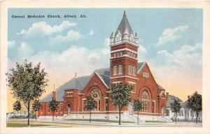 D71/ Albany Alabama AL Postcard c1920 Central Methodist Church