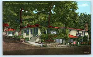 ROCKAWAY BEACH, Lake Taneycomo MO ~ CAPTAIN BILL'S HOTEL Roadside 1940s Postcard