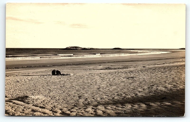 c1910 POPHAM BEACH MAINE SOUTH BEACH FOX ISLAND WH BALLARD RPPC POSTCARD P1331