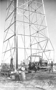 RPPC Falls City, Nebraska Sandrock #1 Oil Well Workers c1940s Vintage Postcard