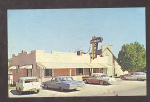 BRANSON MISSOURI HIWAY CAFE RESTAURANT OLD CARS ADVERTISING POSTCARD 1955 OLDS