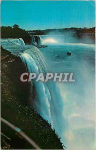 Postcard Modern Canada Ontario Niagara Falls and Horseshoe Falls from America...