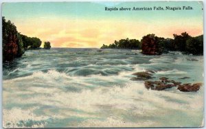 Postcard - Rapids Above American Falls - Niagara Falls, New York