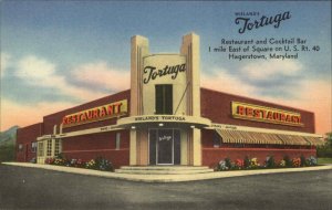 Hagerstown Maryland MD Wieland's Tortuga Restaurant Linen Vintage Postcard