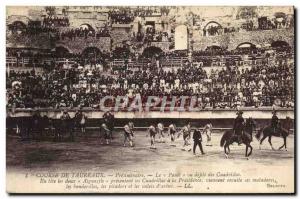 VINTAGE POSTCARD Preliminary Bullfight Paseo or procession o