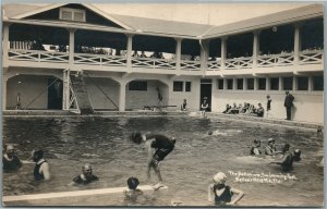 BELLEAIR HEIGHTS FL BELLEVIEW SWIMMING POOL ANTIQUE REAL PHOTO POSTCARD RPPC