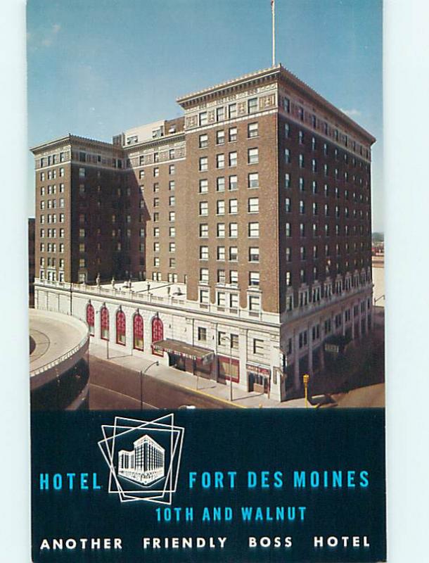 Unused 1950's FORT DES MOINES HOTEL Des Moines Iowa IA Q5770-14