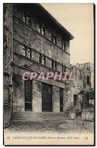 Postcard Old Saint Gilles Gard house Romane