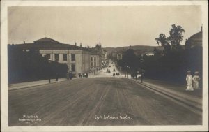 Oslo Norway Carl Johans Gade Street Scene Real Photo Vintage Postcard