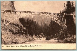 CPR Bridge over Salmon River British Columbia Canada UNP DB Postcard F16