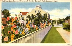 Massachusetts Nantucket Homestead On Hollyhock Lane Showing Captain's Walk