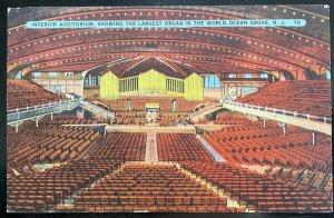 Vintage Postcard 1938 Interior Auditorium, Organ Ocean Grove, New Jersey (NJ)