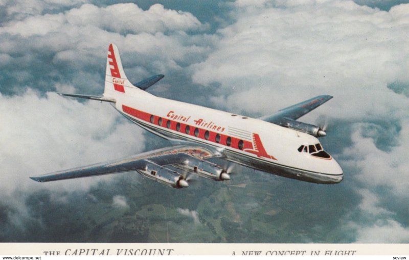 Capital Airlines, Viscount, First Turbo-Prop Airliner, 50-60s