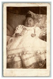 Vintage 1910's RPPC Postcard - Named Cute Baby on Couch White Rock South Dakota