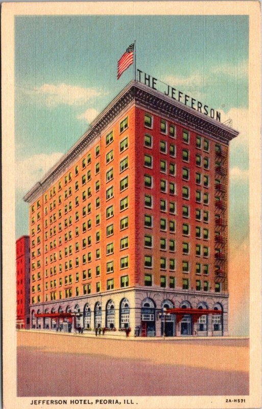 Illinois Peoria The Jefferson Hotel 1939 Curteich