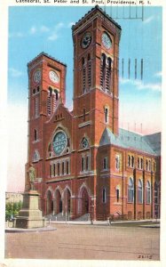 Vintage Postcard 1935 Cathedral St. Peter And St. Paul Providence Rhode Island