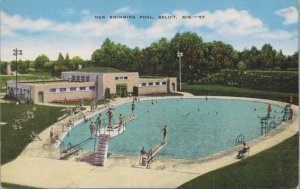 Postcard New Swimming Pool Beloit WI