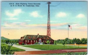 CAMBRIDGE, Ohio OH  Highway 40 State HIGHWAY PATROL BARRACKS ca 1940s Postcard