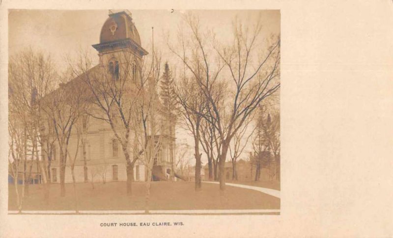 Eau Claire Wisconsin Court House Real Photo Vintage Postcard JH230916