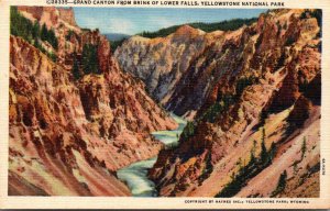 Yellowstone National Park Grand Canyon From Brink Of Lower Falls Curteich