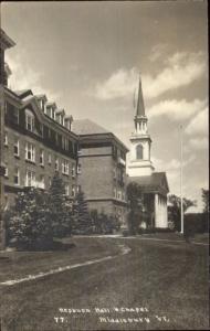 Middlebury VT Hepburn Hall & Chapel Real Photo Postcard