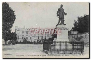 Postcard Old Avignon (Vaucluse) Statue of Crillon and Old Palace Archiepiscopal