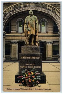 c1940s Statue Of James Whitcomb Riley Scene Greenfield Iowa IA Unposted Postcard