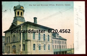 h278 - BROCKVILLE Ontario Postcard 1906 City Hall by Wright