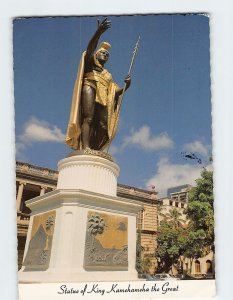 Postcard Statue of King Kamehameha the Great, Honolulu, Hawaii