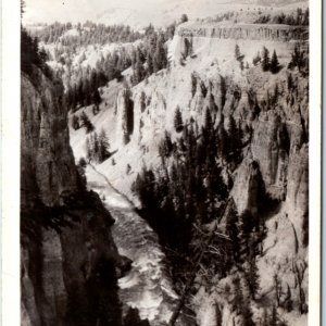 c1950s Yellowstone Park, WY RPPC Needles At Tower Falls Real Photo Basalt A131