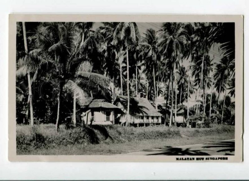 289281 SINGAPORE Malayan hut Vintage photo postcard