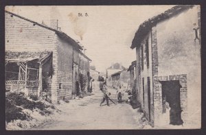 GERMANY 1917, Fieldpost card, The street, Censor approved, WWI