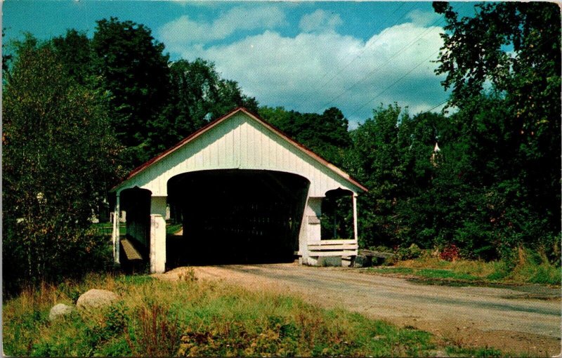 Covered Bridge Sereved as Shelter for Man and Beast Postcard PC163