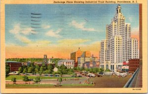 Postcard RI Providence - Exchange Place showing Industrial Trade Building