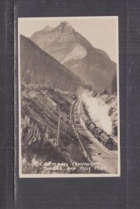 CANADA, B.C., BANFF, CONNAUGHT TUNNEL, ROSS PEAK, TRAIN, c1920 ppc., unused.