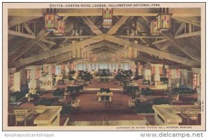 Interior Canyon Hotel Lounge Yellowstone National Park 1961 Curteich
