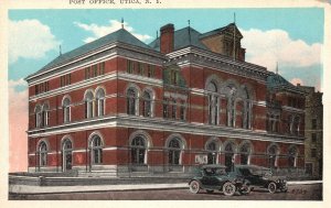 Vintage Postcard Post Office Postal Service Building Utica New York Union News